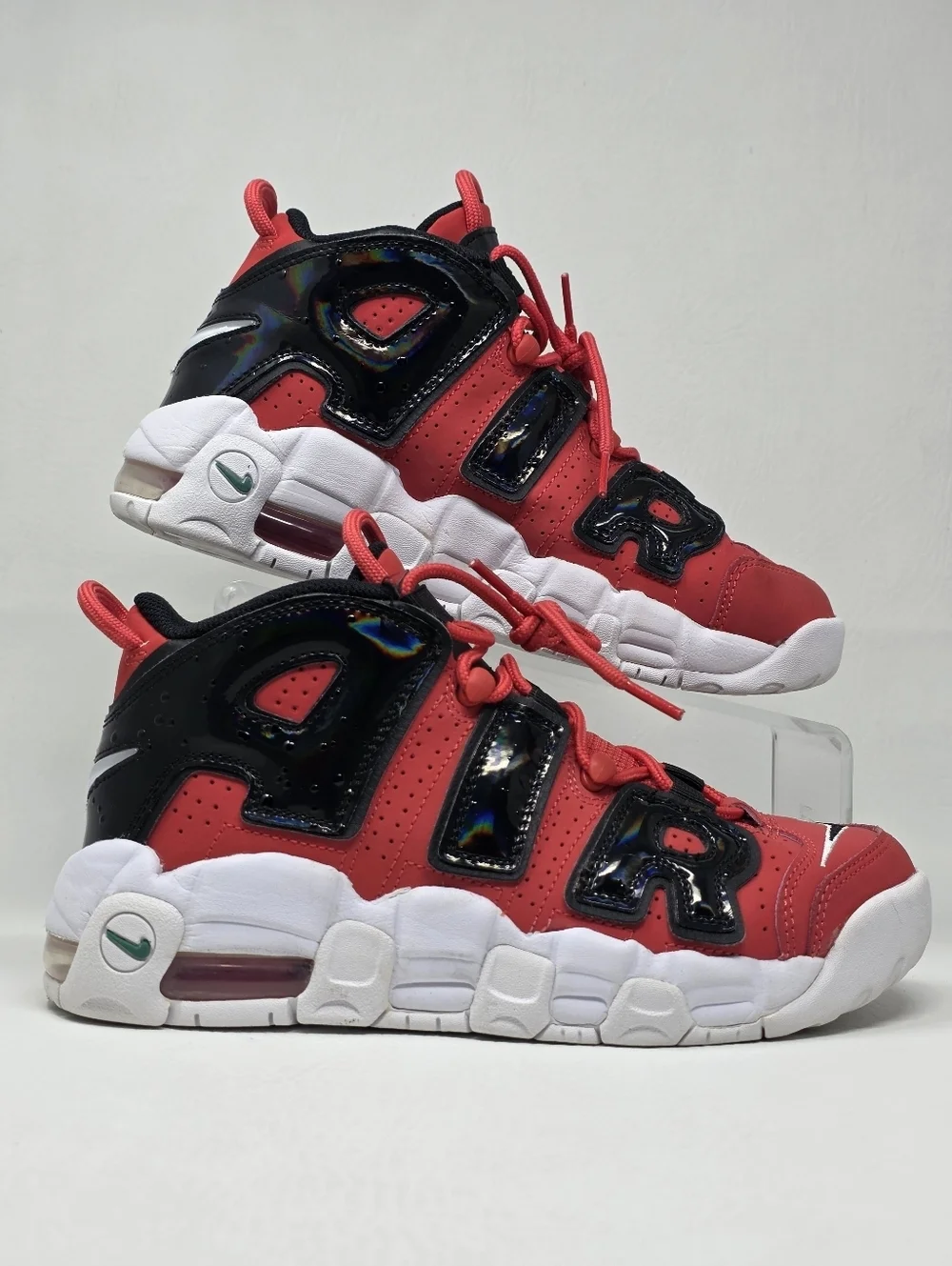 Nike Air More Uptempo Boys Size 6Y Red Black Walking Basketball Shoes Sneakers